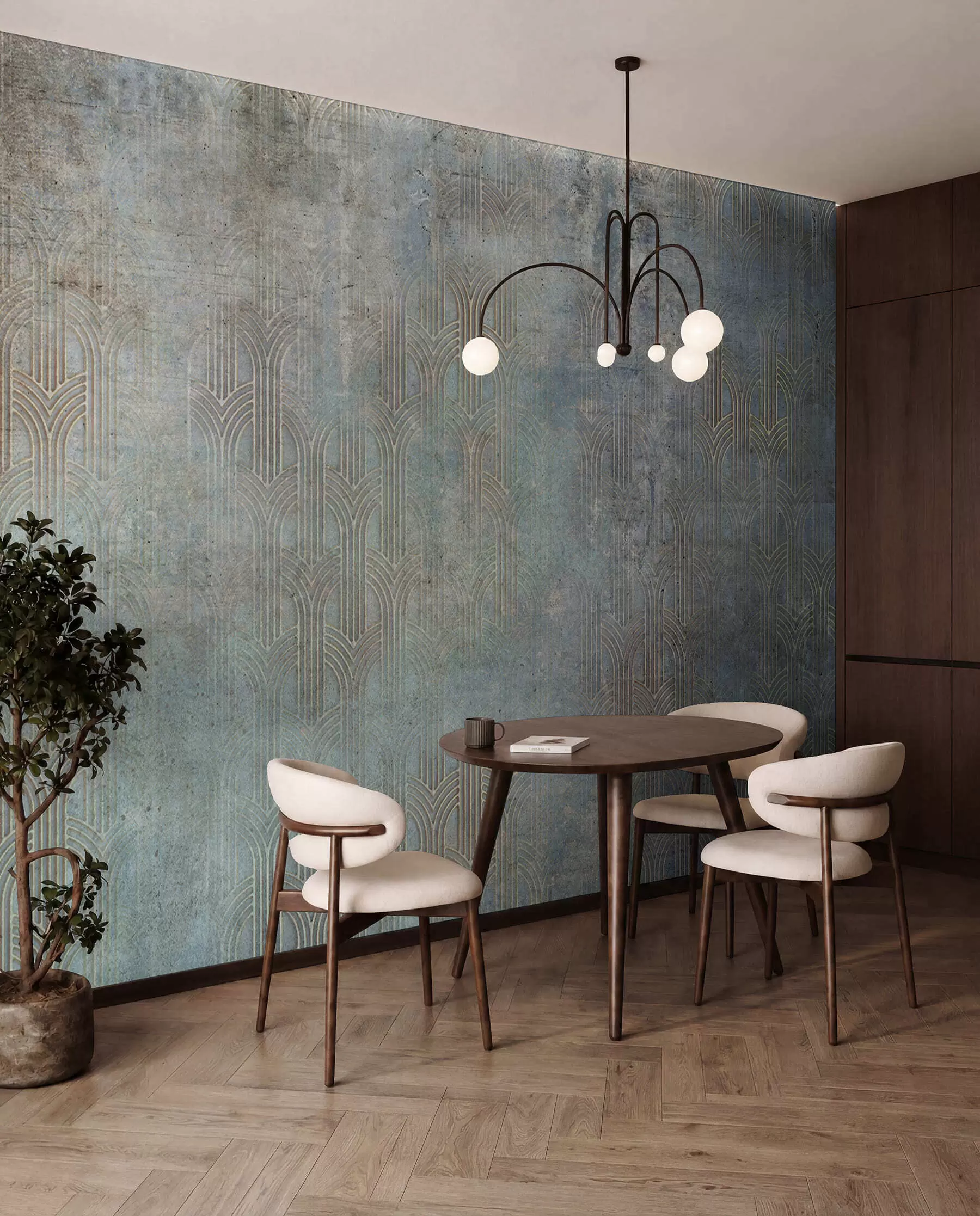 wall murals Arched pattern on grunge wall u73973