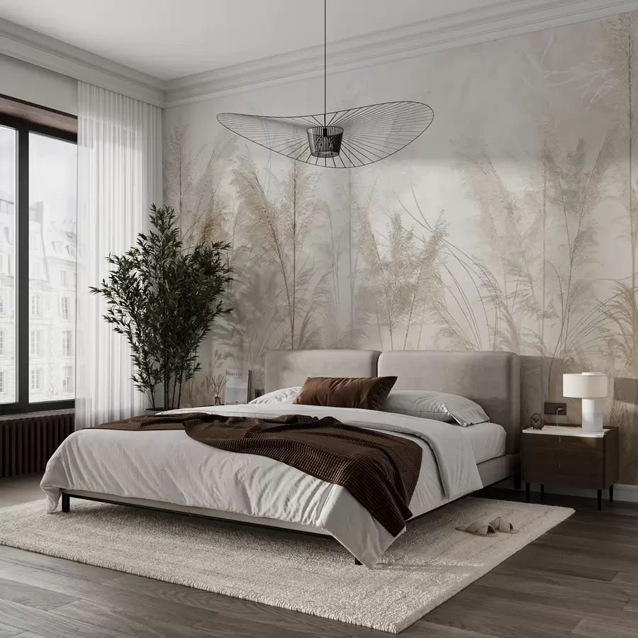 wall murals Branches in the fog style boho u73981