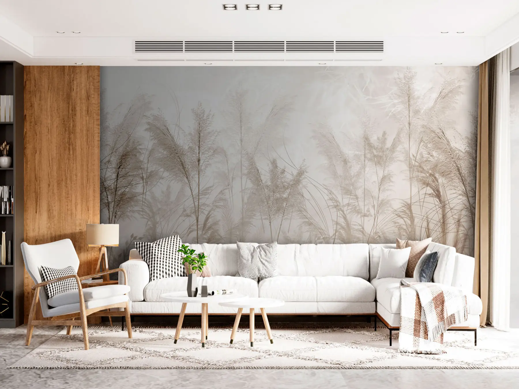 wall murals Branches in the fog style boho u73981