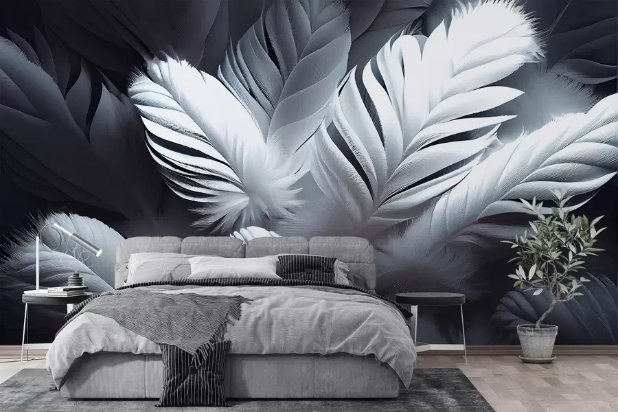 wall murals Shining feathers u73689