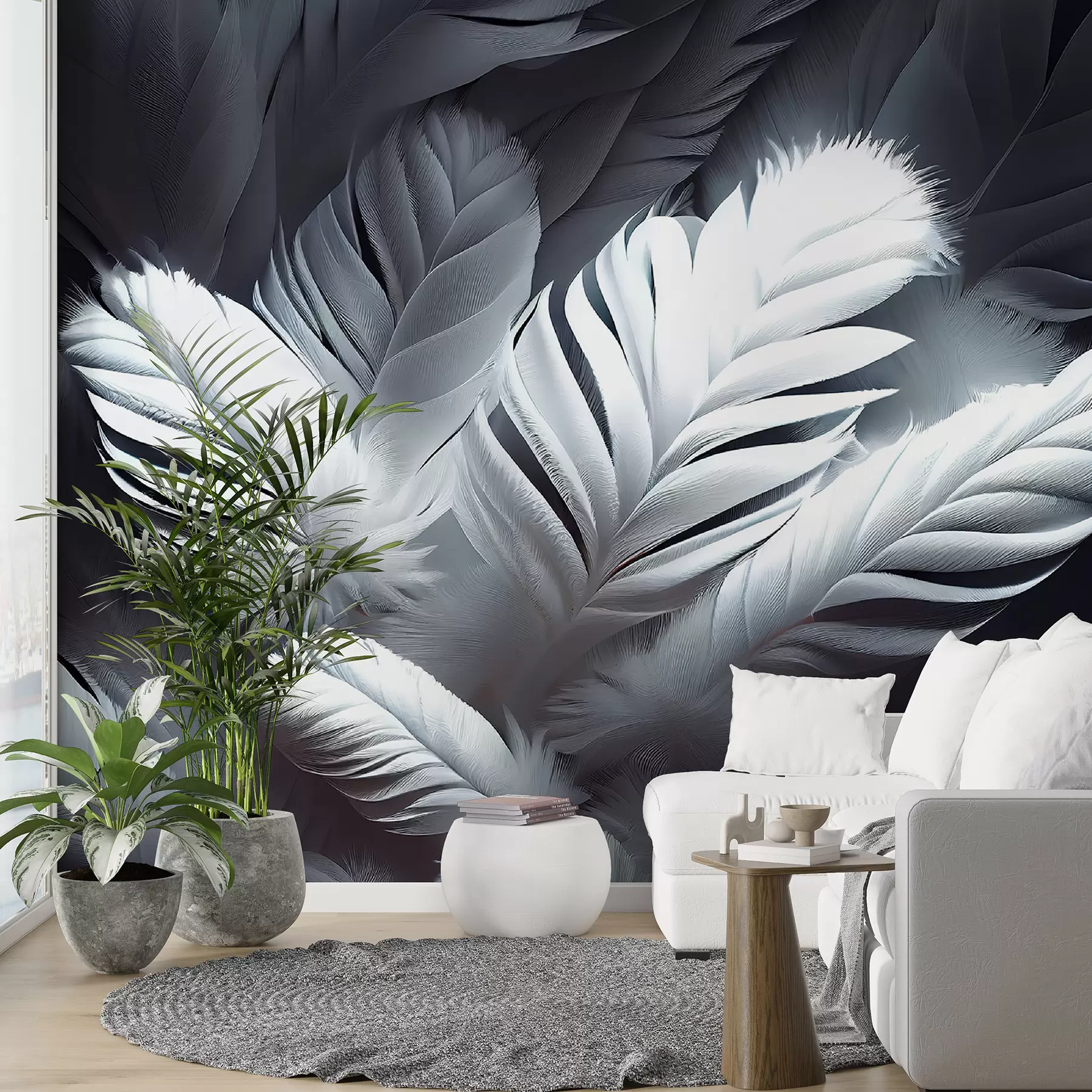 wall murals Shining feathers u73689