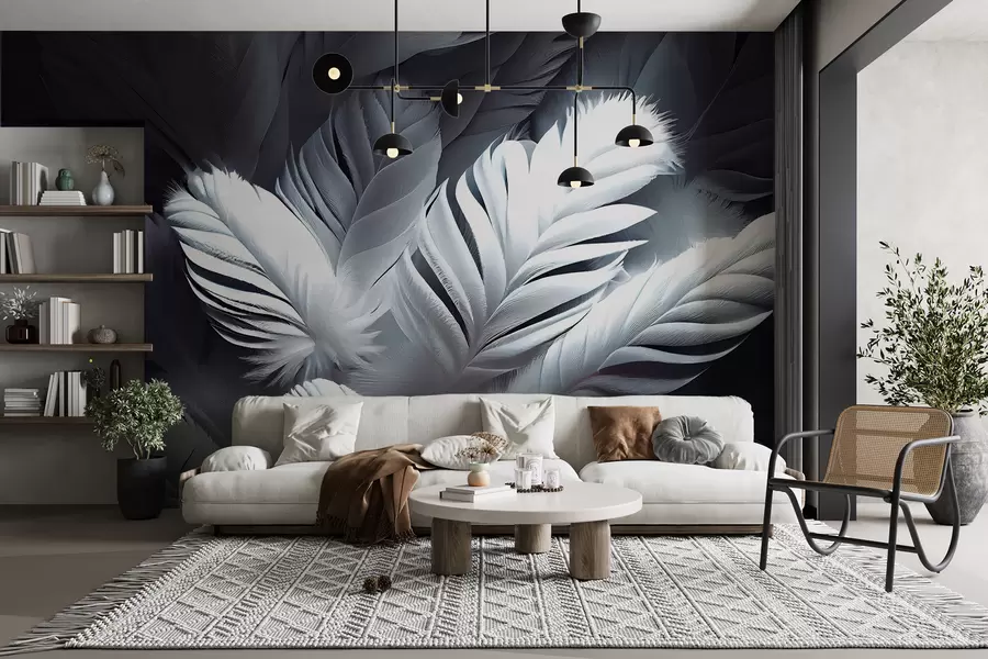 wall murals Shining feathers u73689