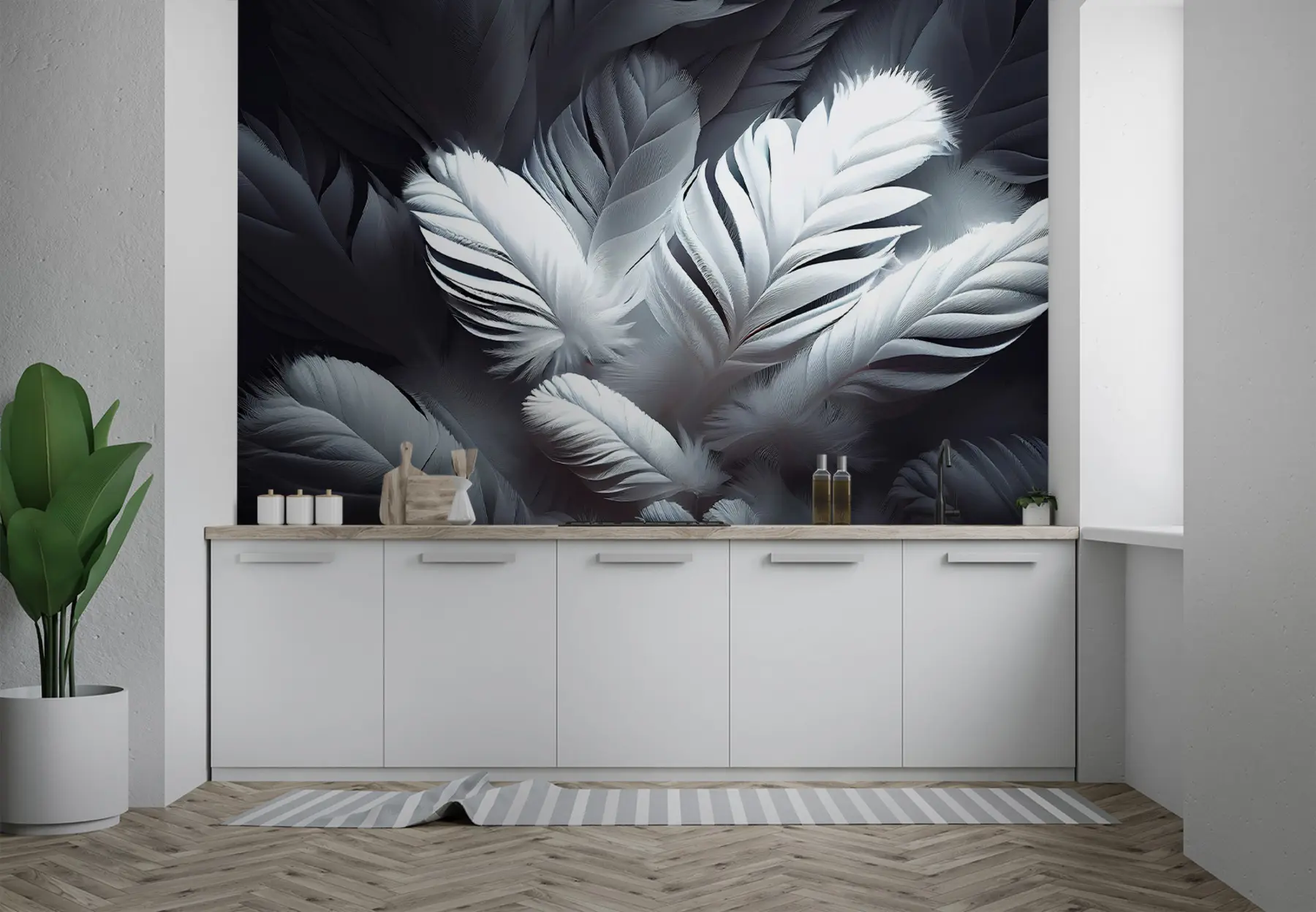 wall murals Shining feathers u73689