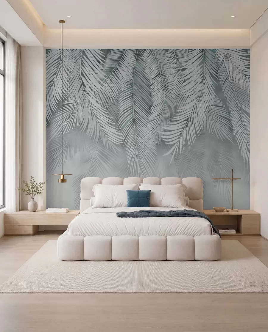 wall murals Palm Curtain on Sage u48556v3