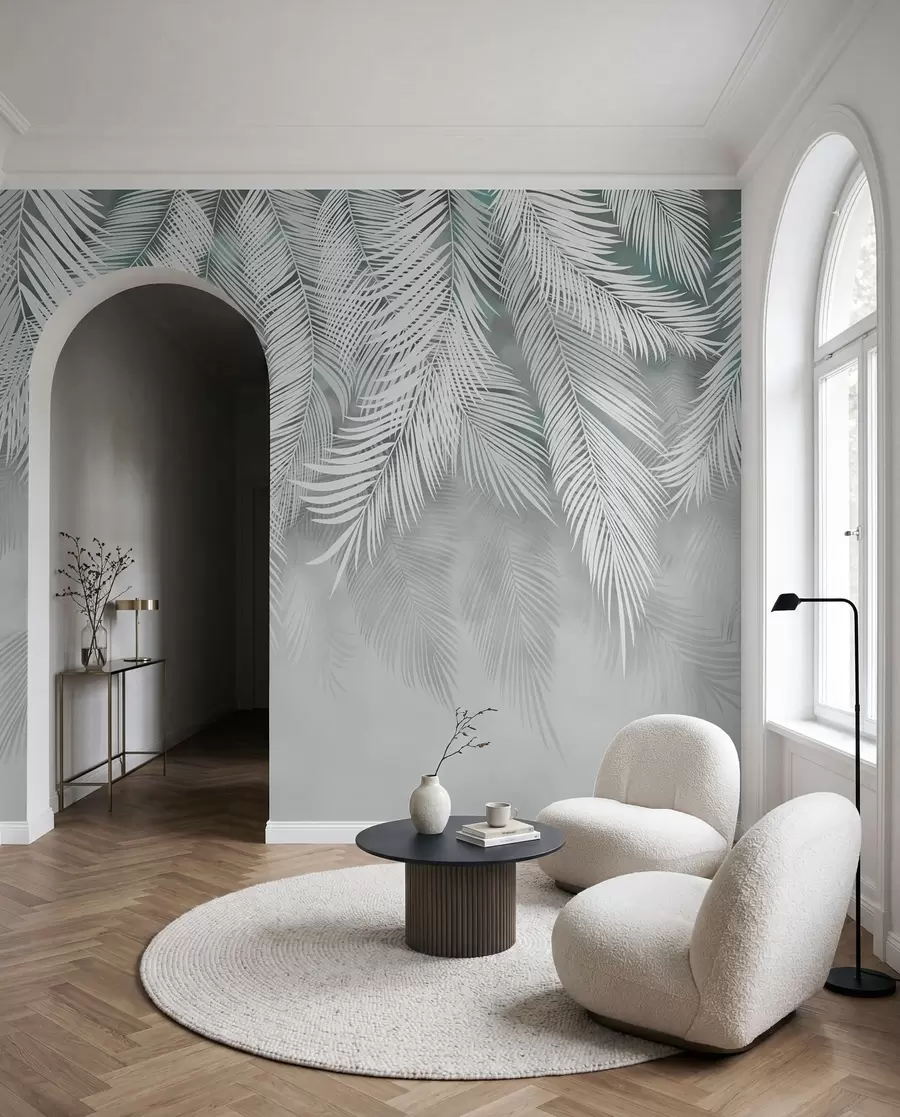 wall murals Palm Curtain on Sage u48556v3