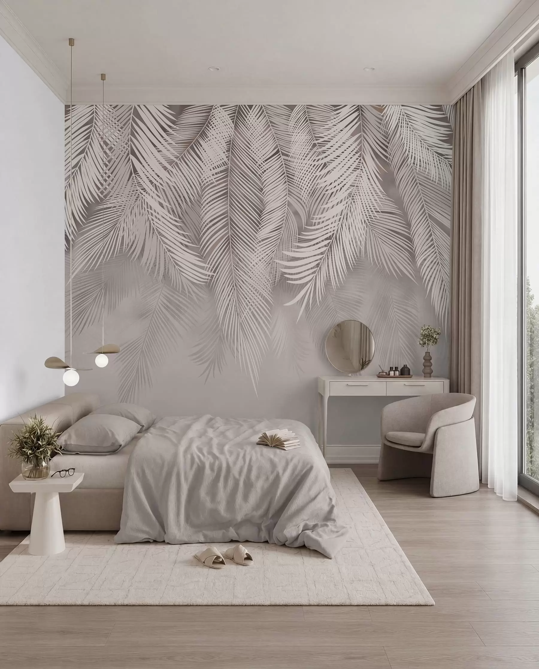 wall murals Rose Palm Curtain u48556v5