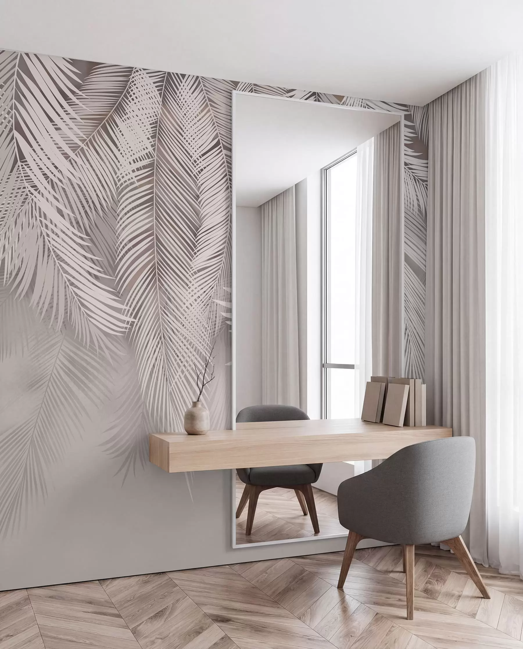 wall murals Rose Palm Curtain u48556v5