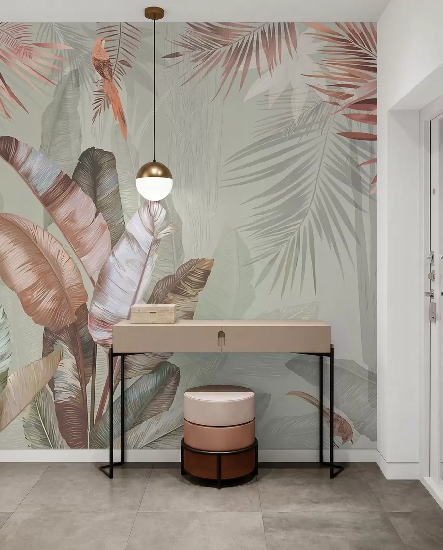 wall murals Gilded Tropics in Coral u50468v1