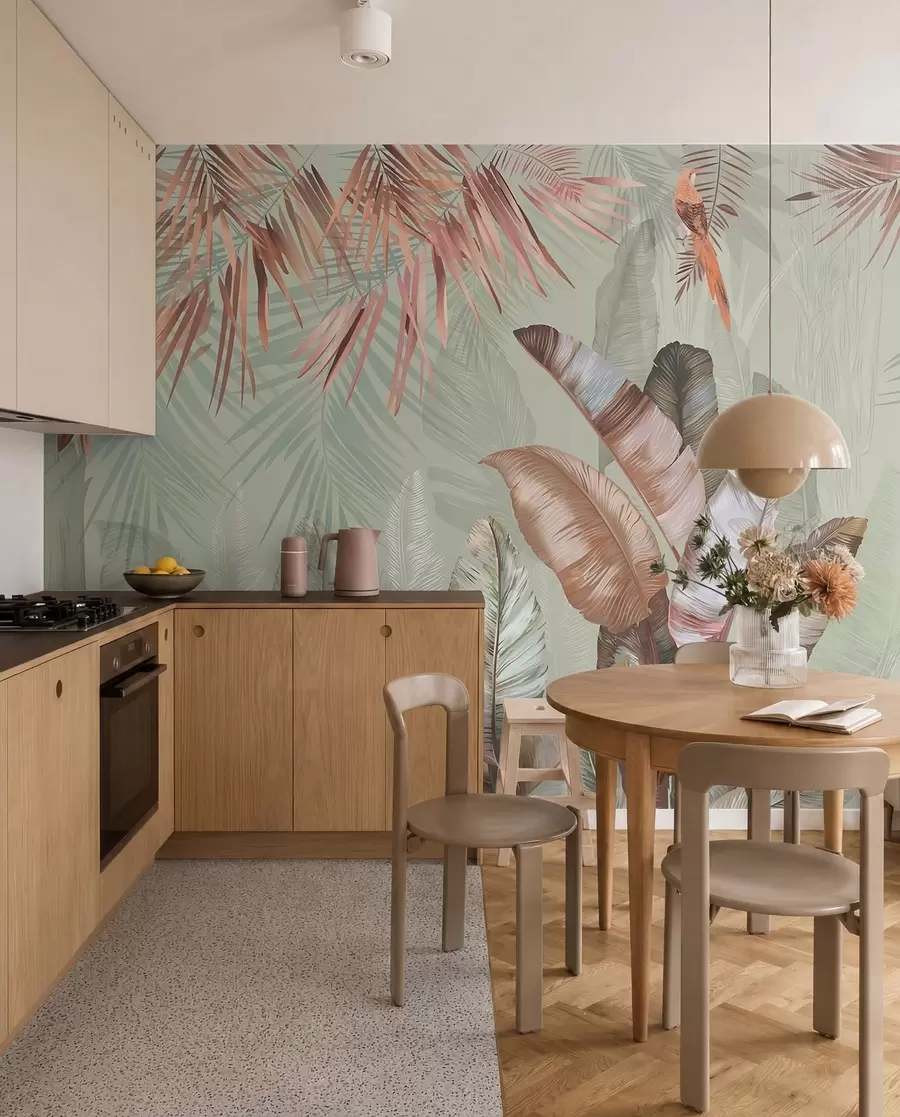 wall murals Gilded Tropics in Coral u50468v1