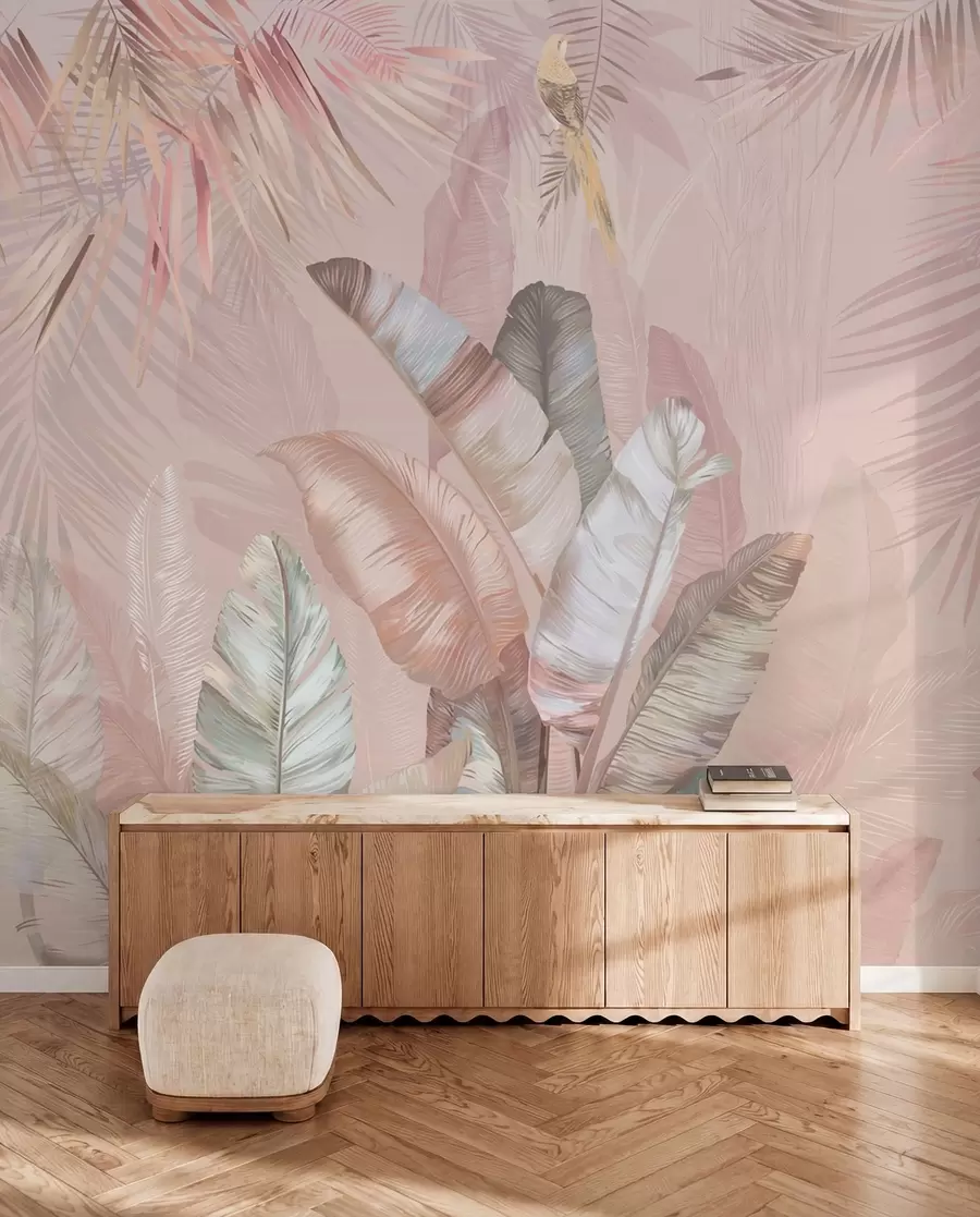wall murals Gilded Tropics in Rose u50468v4