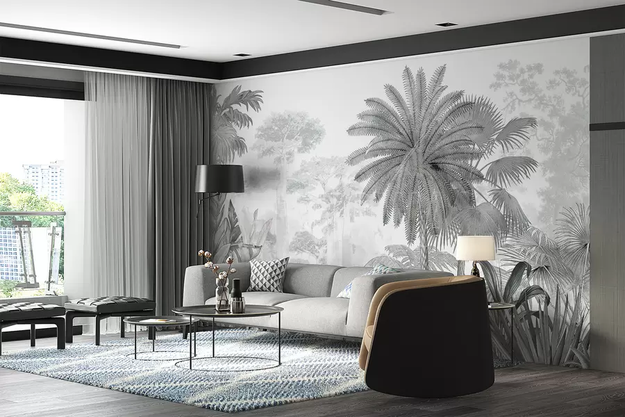 wall murals Tropics. Ink drawing u59041