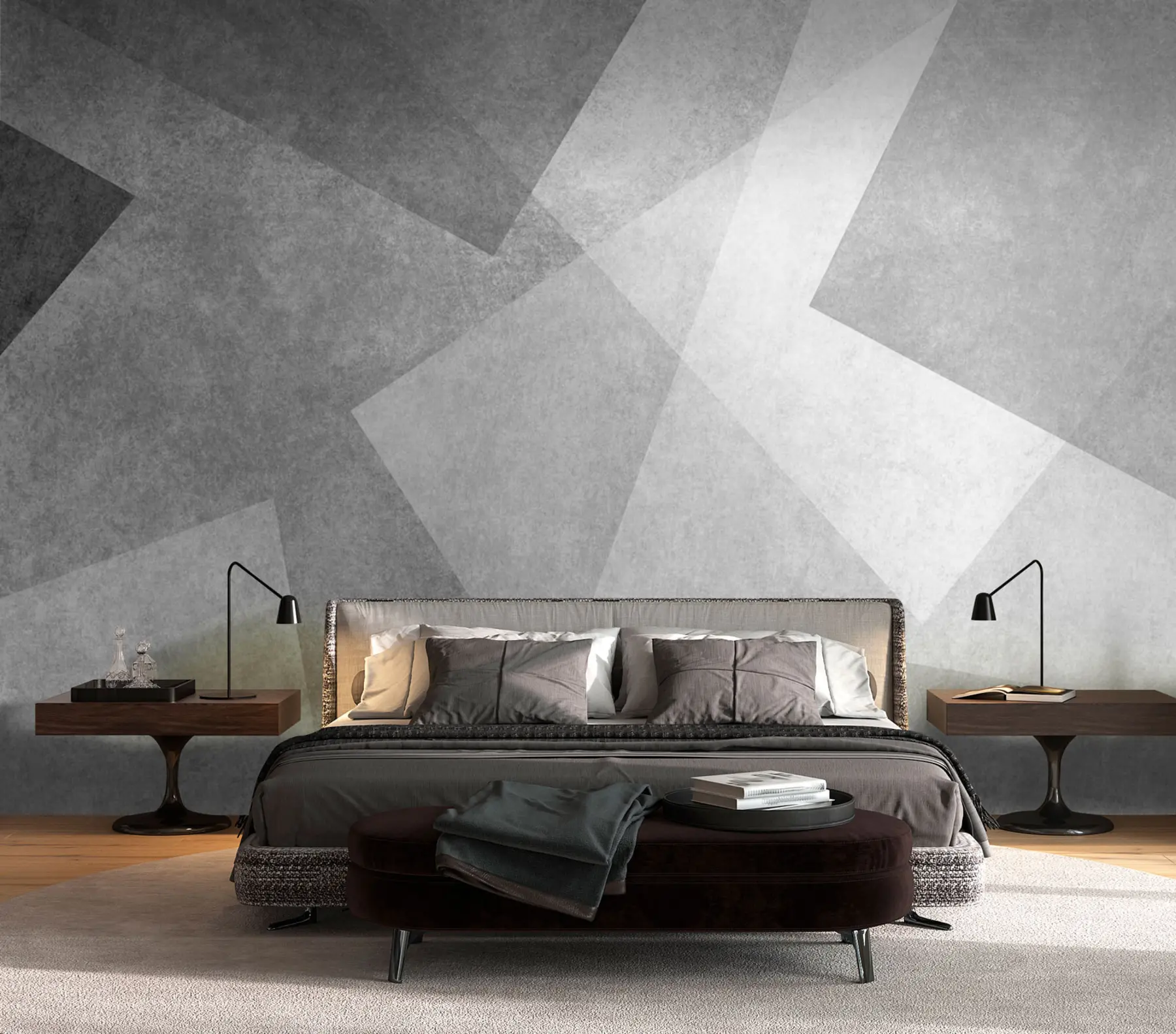 wall murals Geometric abstraction of gray u74057