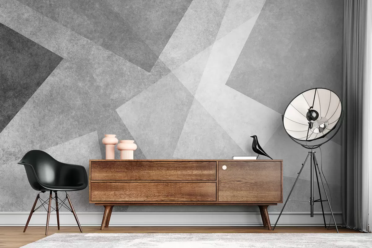 wall murals Geometric abstraction of gray u74057