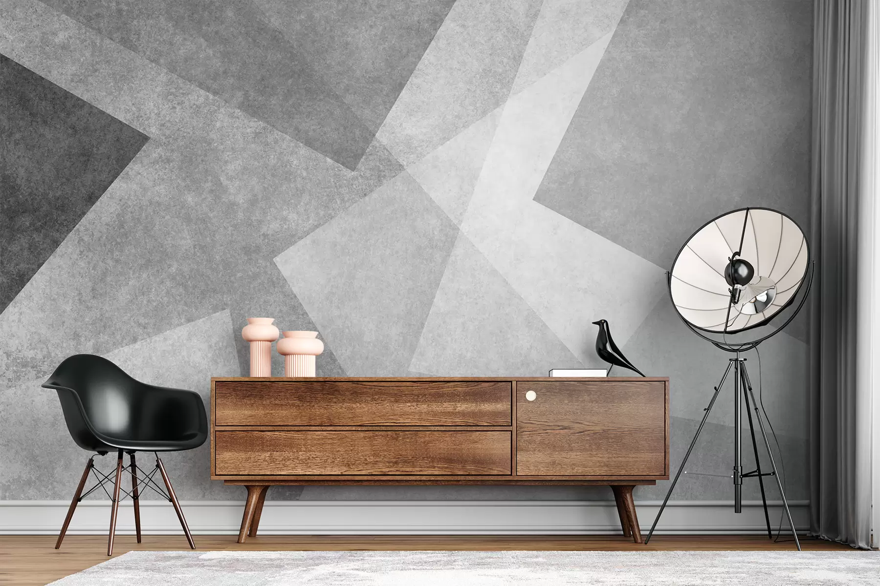 wall murals Geometric abstraction of gray u74057