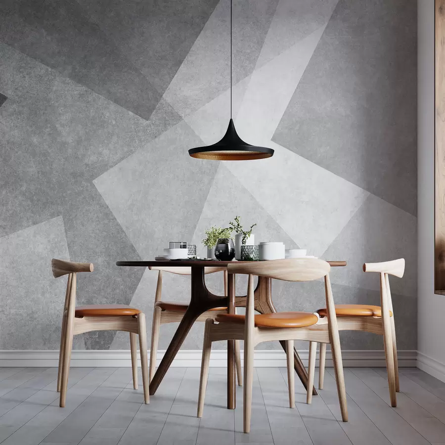 wall murals Geometric abstraction of gray u74057