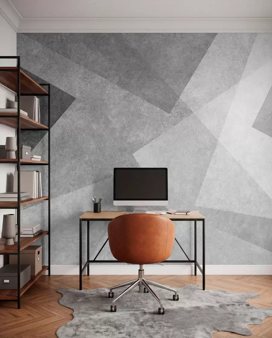 wall murals Geometric abstraction of gray u74057