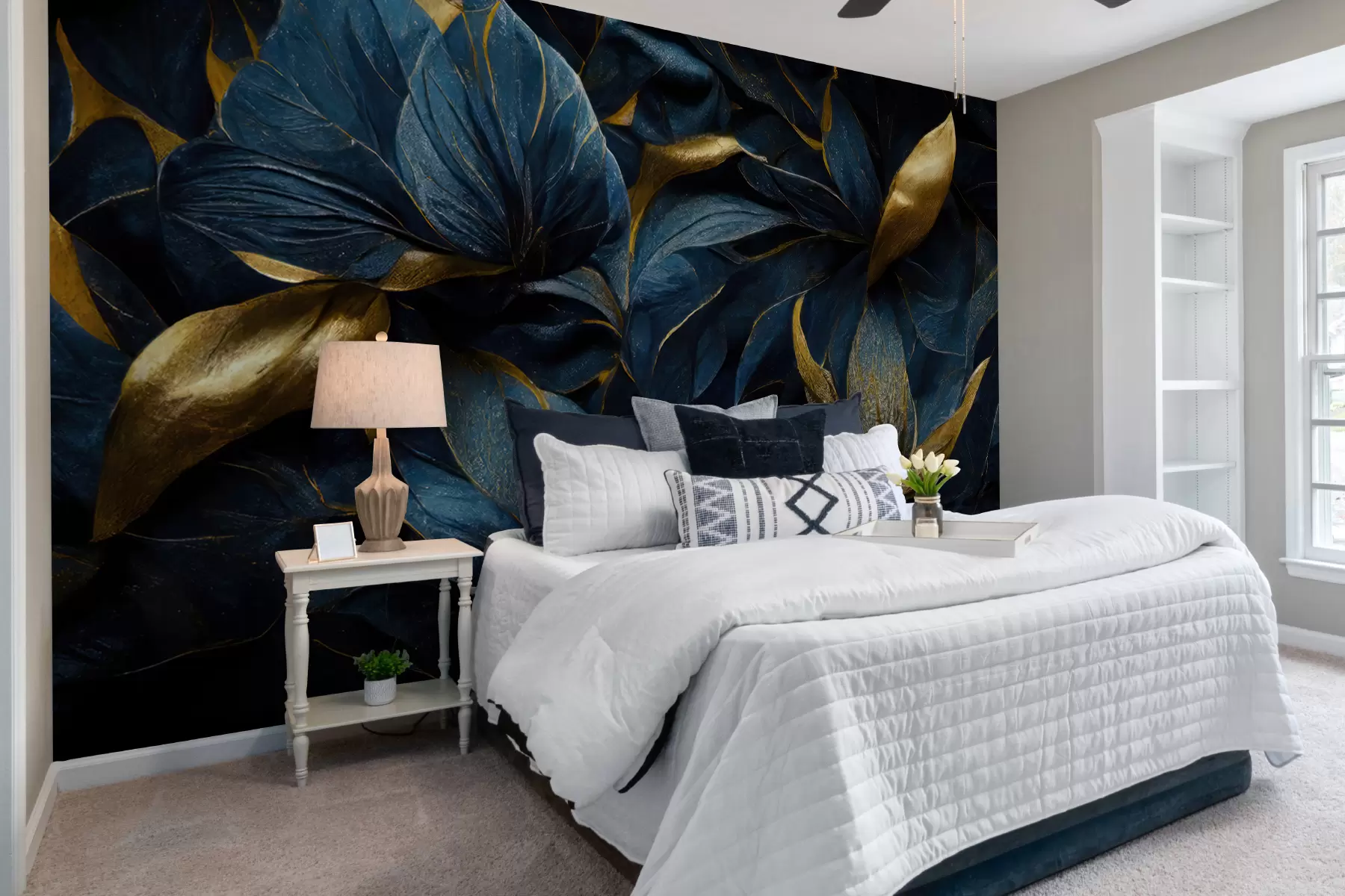 wall murals Blue royal flowers u74140