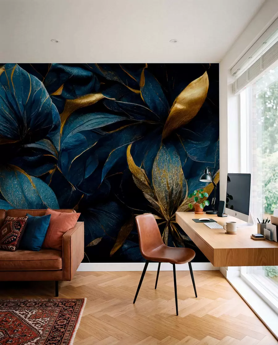 wall murals Blue royal flowers u74140