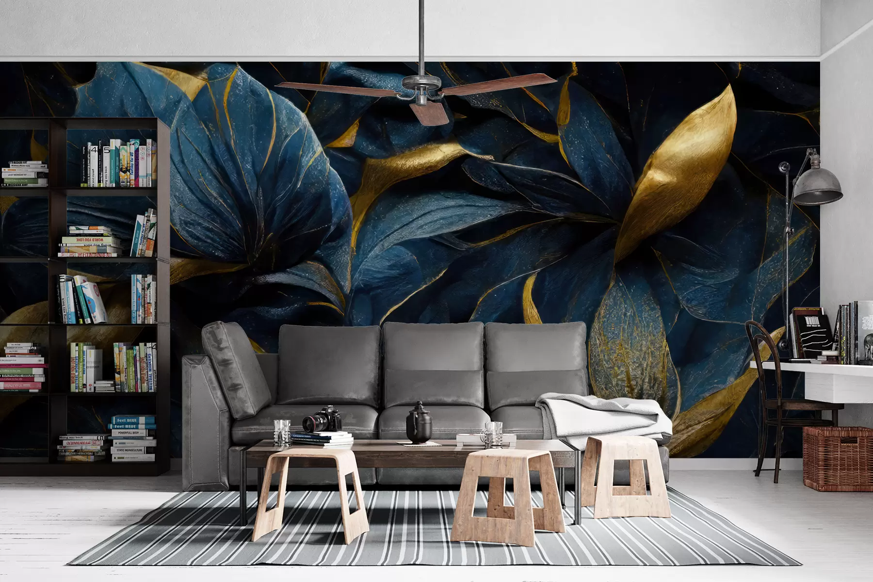 wall murals Blue royal flowers u74140