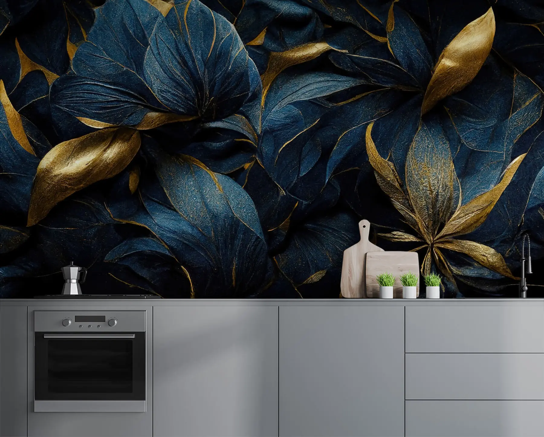 wall murals Blue royal flowers u74140