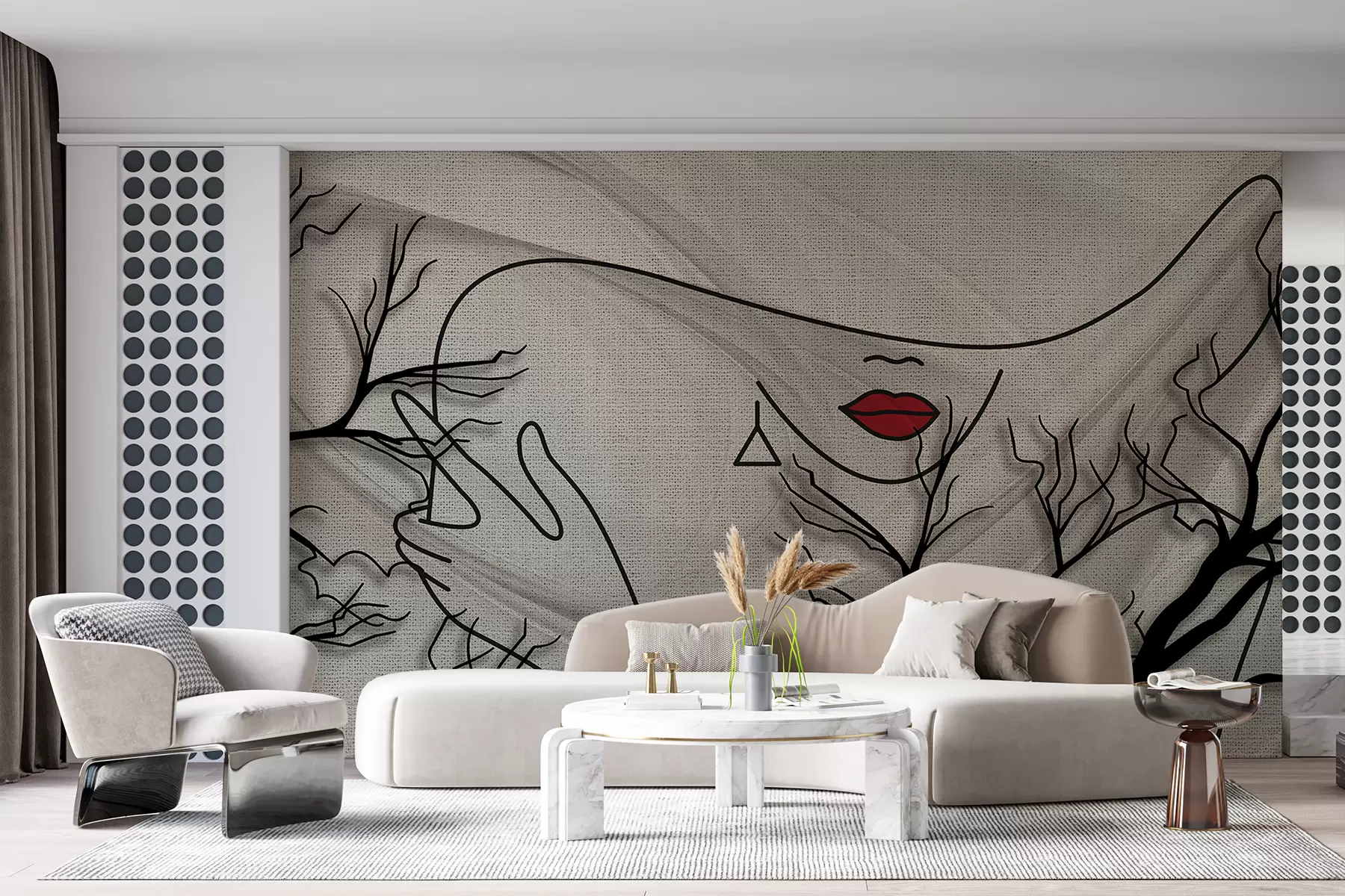 wall murals Red lips u93785