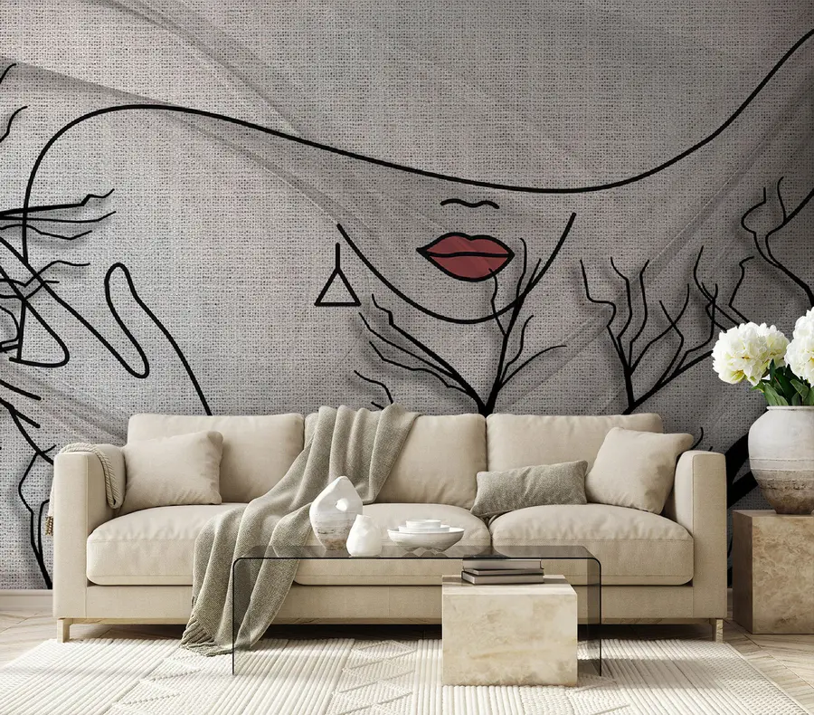 wall murals Red lips u93785