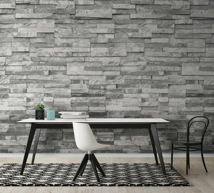 wall murals Brick gray u74255