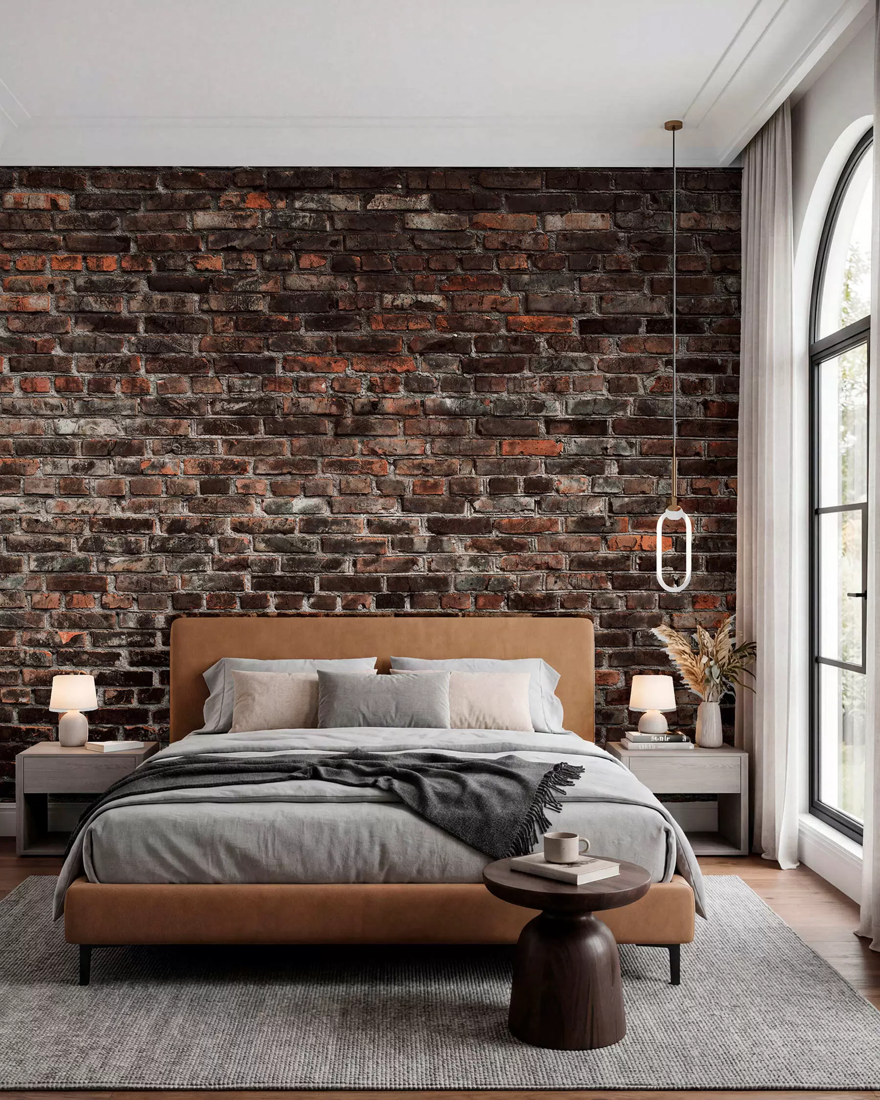 wall murals Brick Black u74267