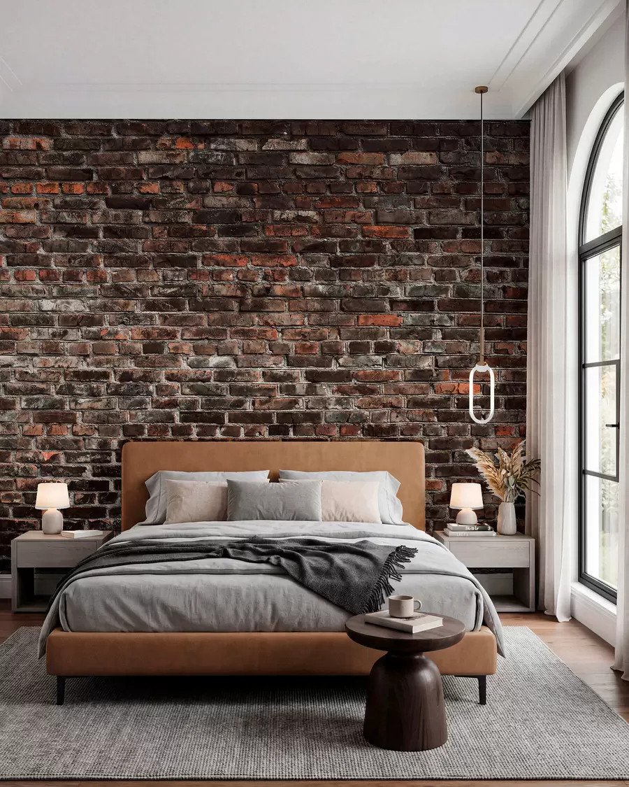 wall murals Brick Black u74267