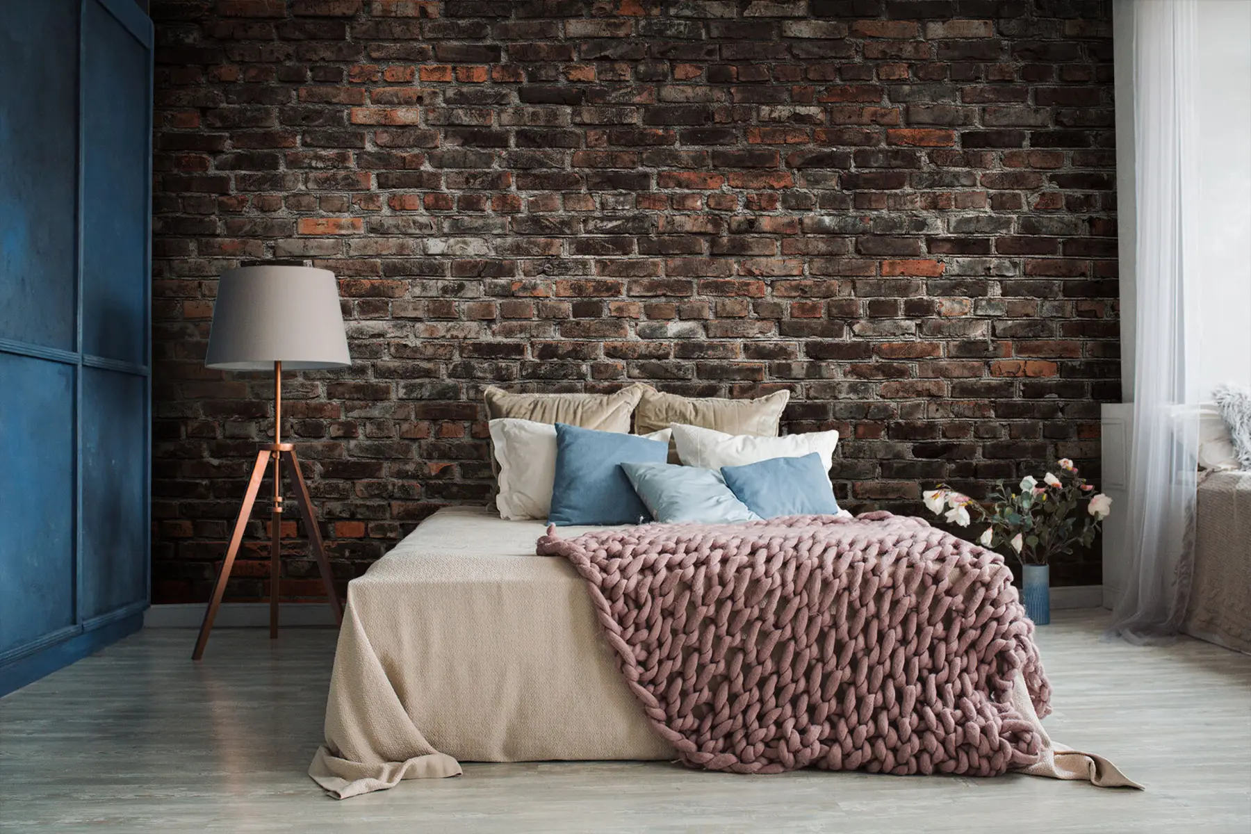 wall murals Brick Black u74267