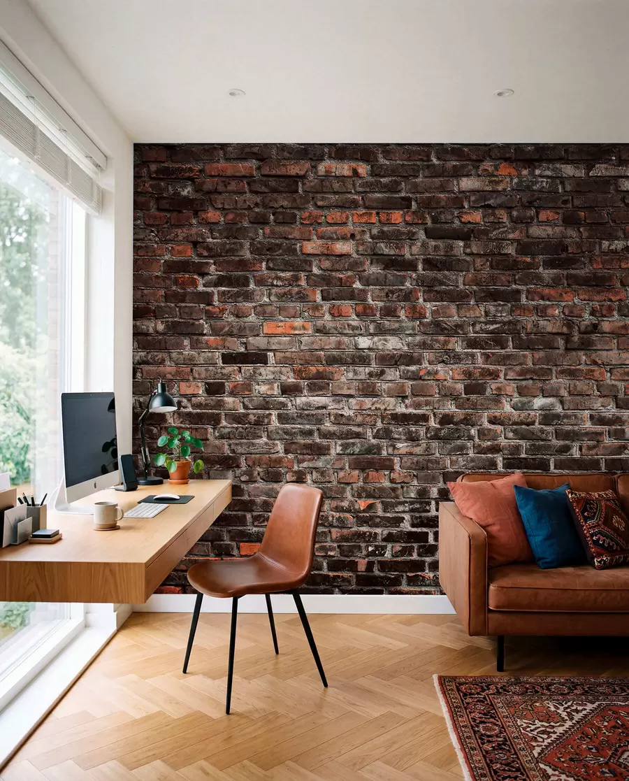 wall murals Brick Black u74267
