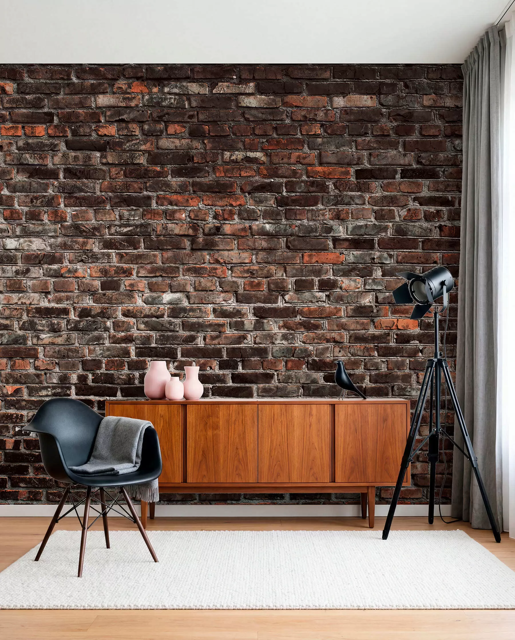 wall murals Brick Black u74267