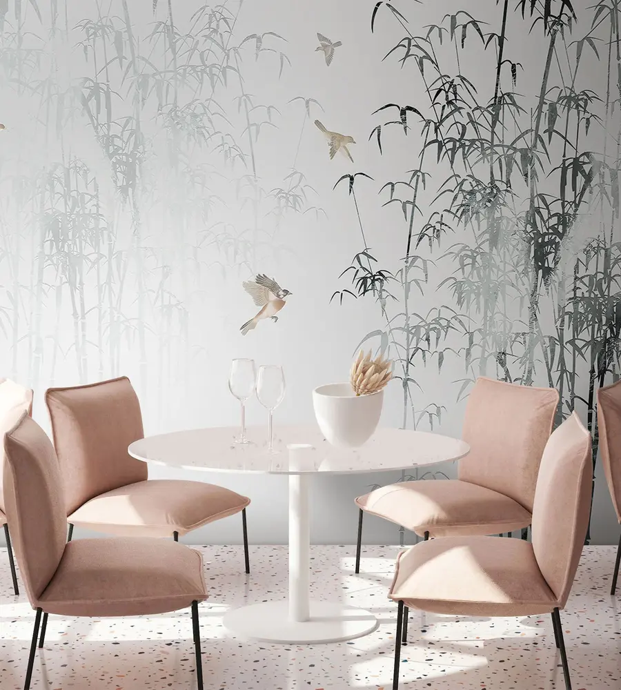 wall murals Birds over bamboo u93851