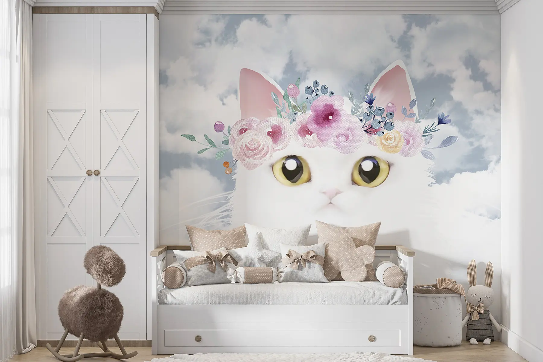 wall murals Cat, cloud and felidae u09390