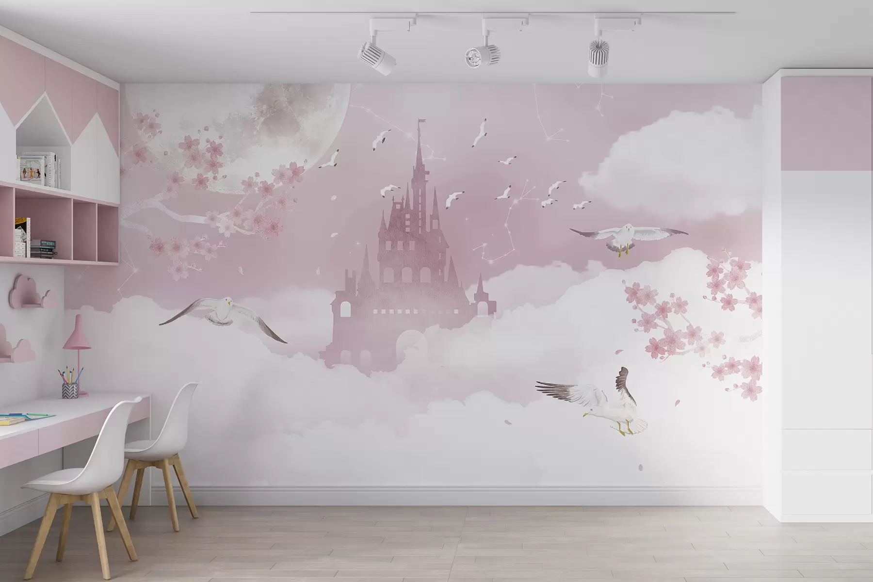 wall murals Cloud, pink and art u41232