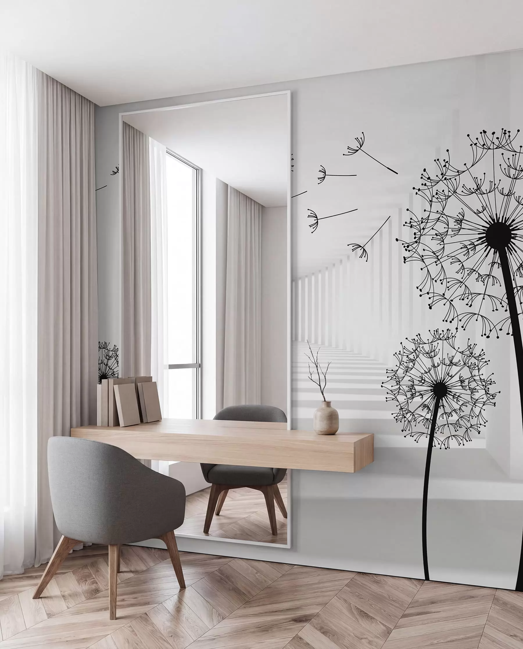 wall murals Dandelion Seeds in Flight u63551