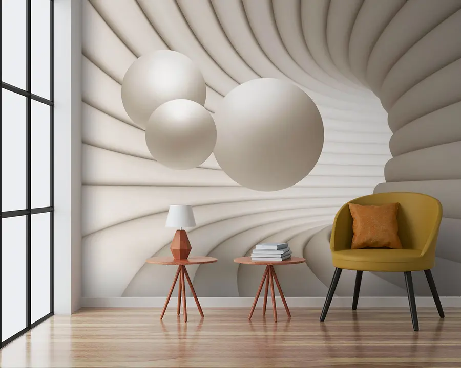 wall murals White, light and wood u63731