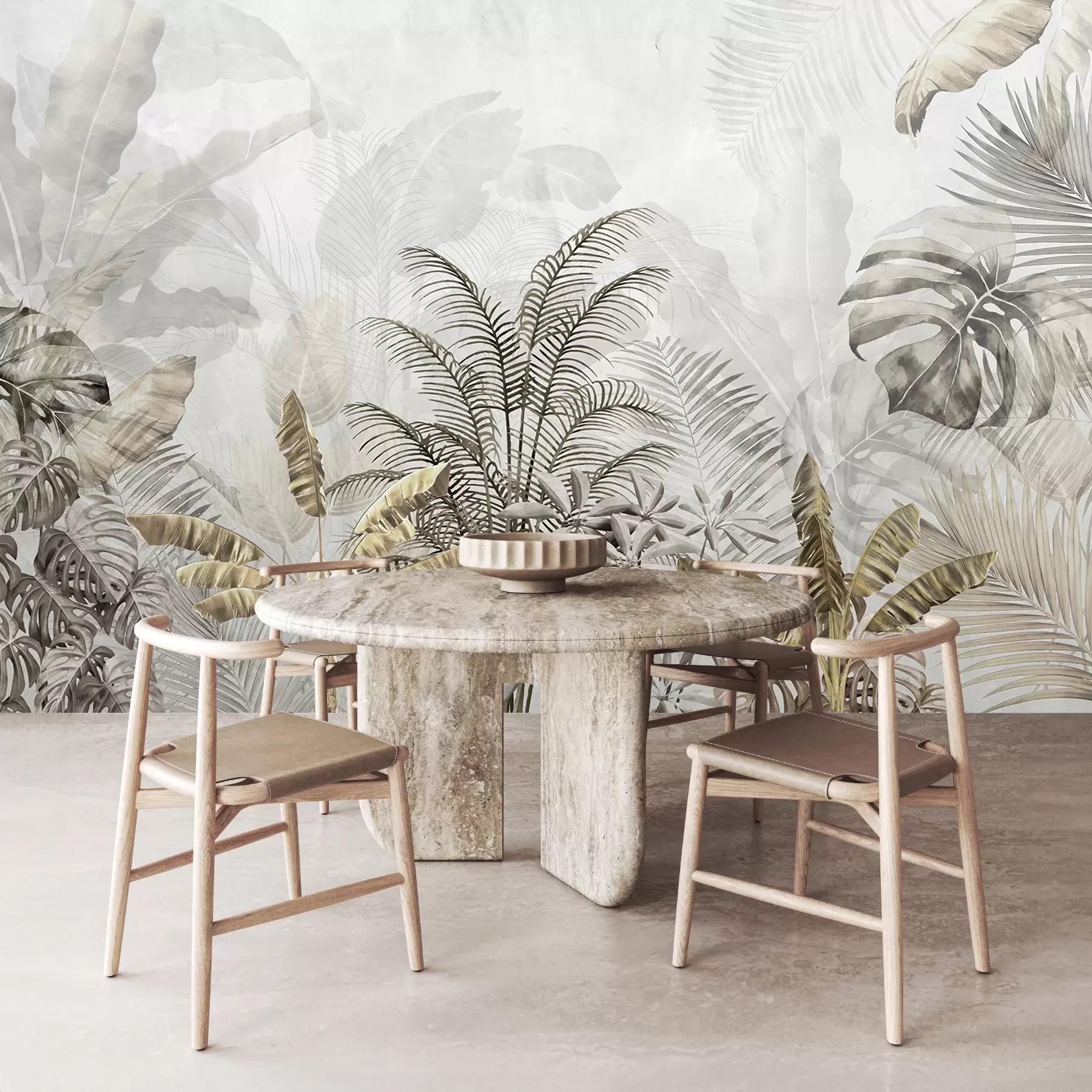 wall murals Palm trees in gray color u71284
