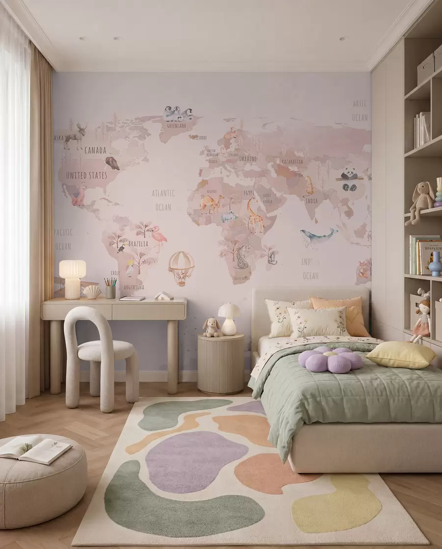 wall murals Fairytale map of the world u74508
