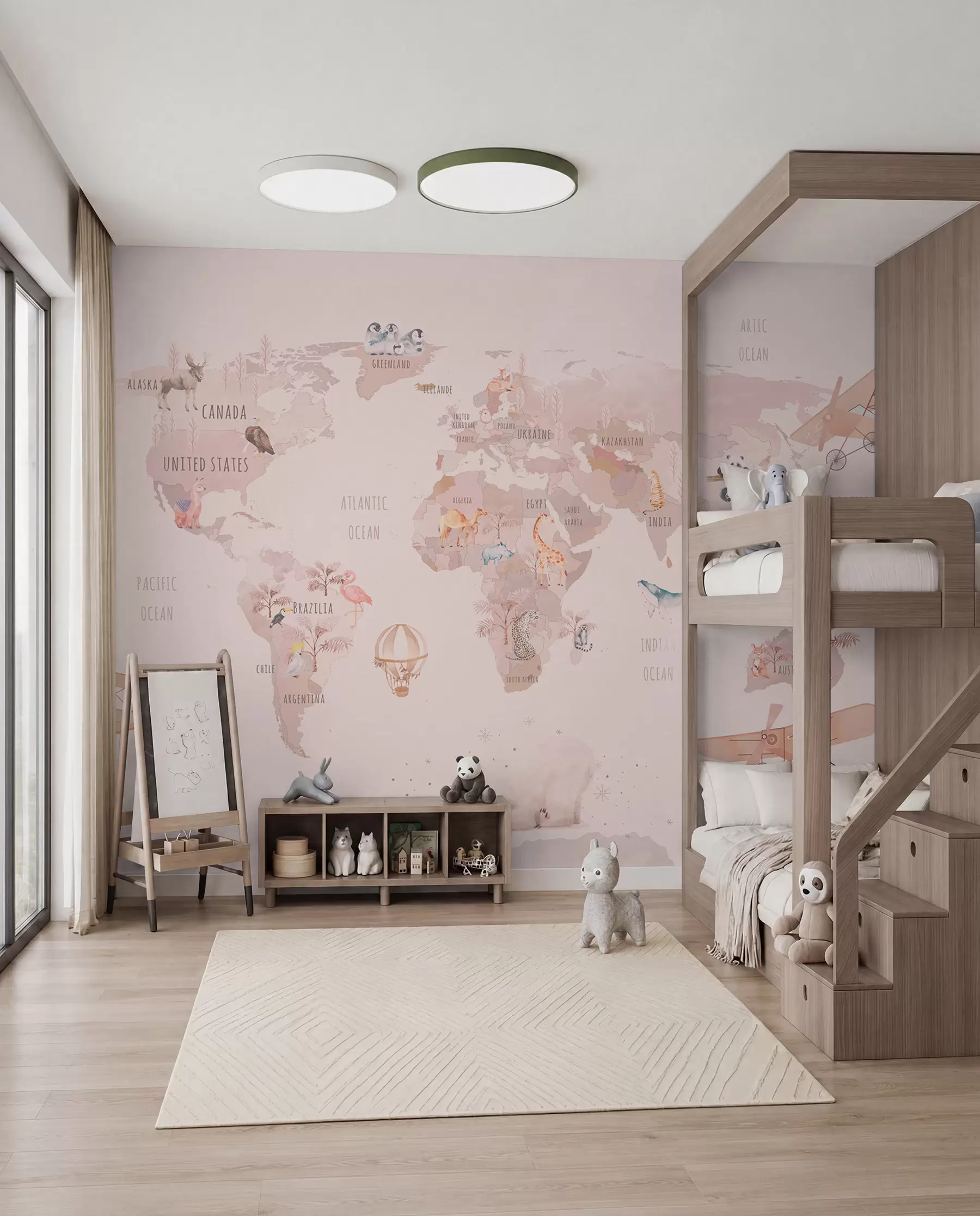 wall murals Fairytale map of the world u74508