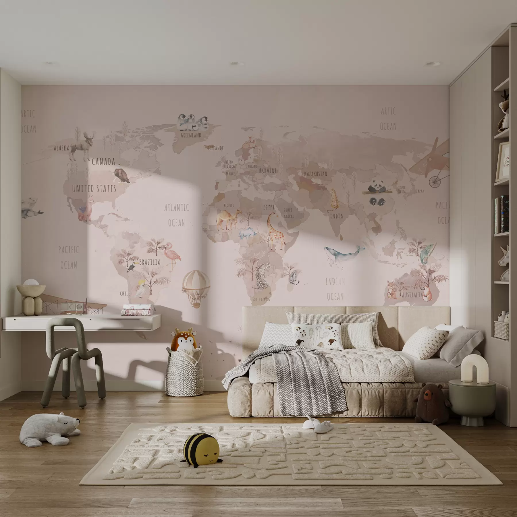 wall murals Fairytale map of the world u74508