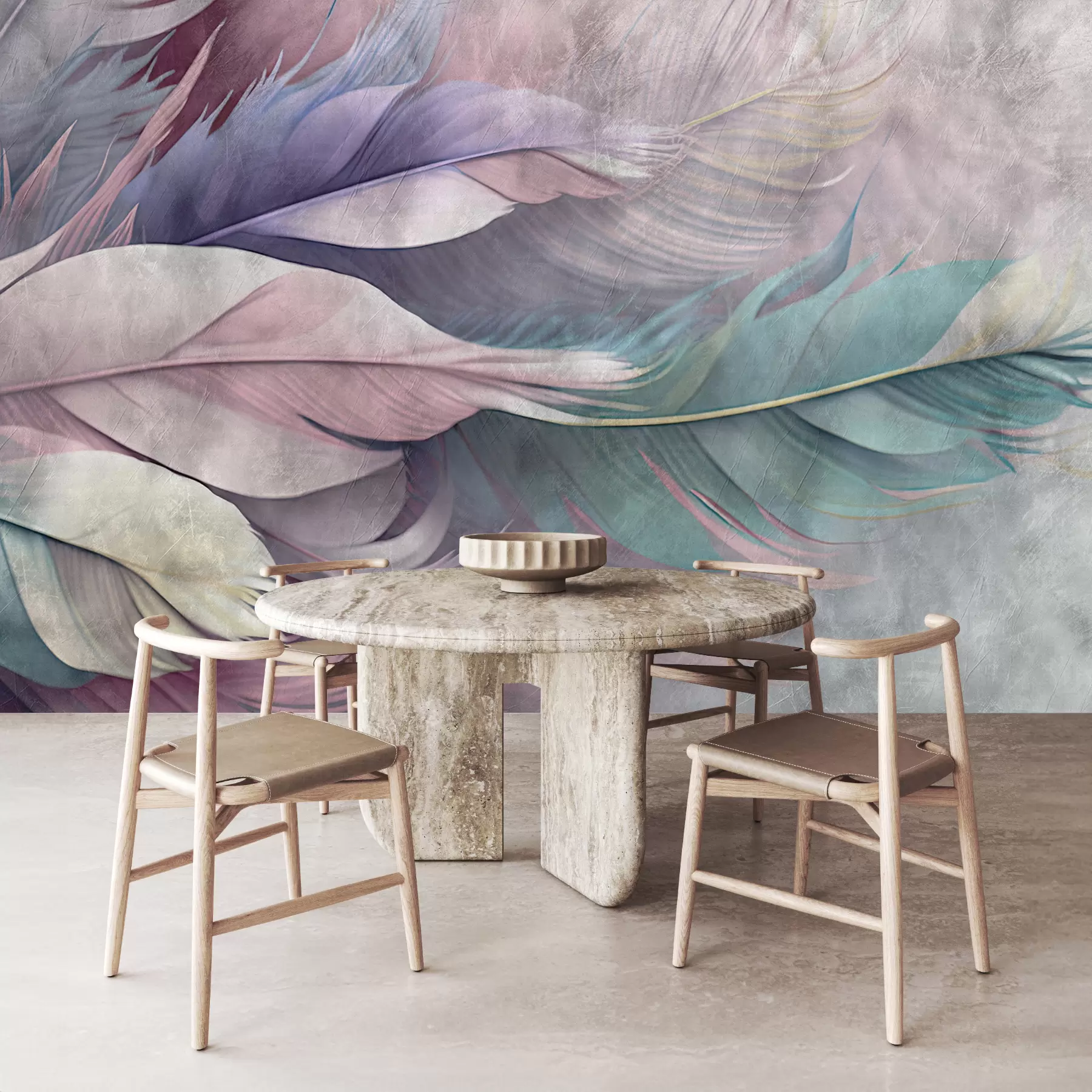 wall murals Multicolored feathers u93934