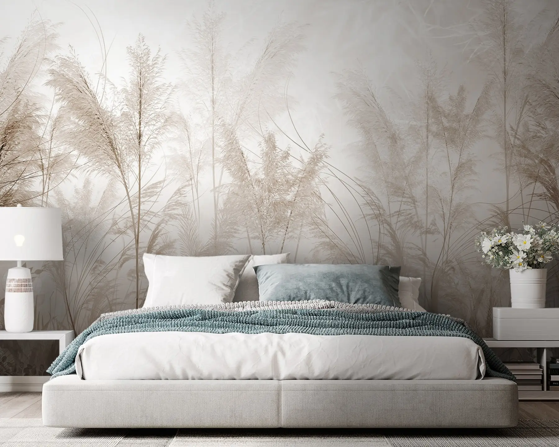 wall murals High plants in pastel colors u93903