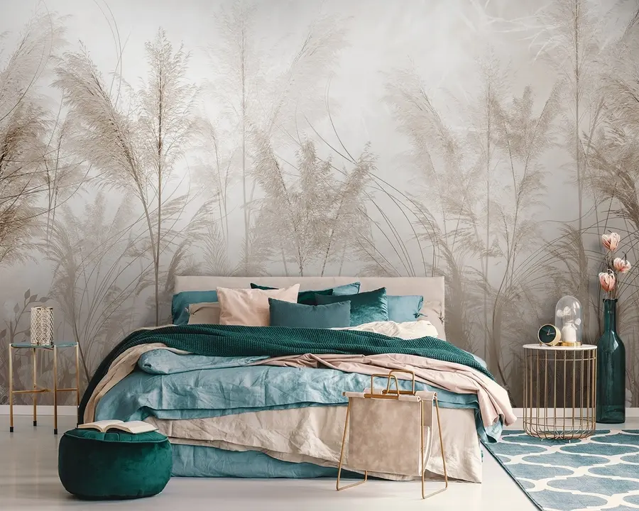 wall murals High plants in pastel colors u93903