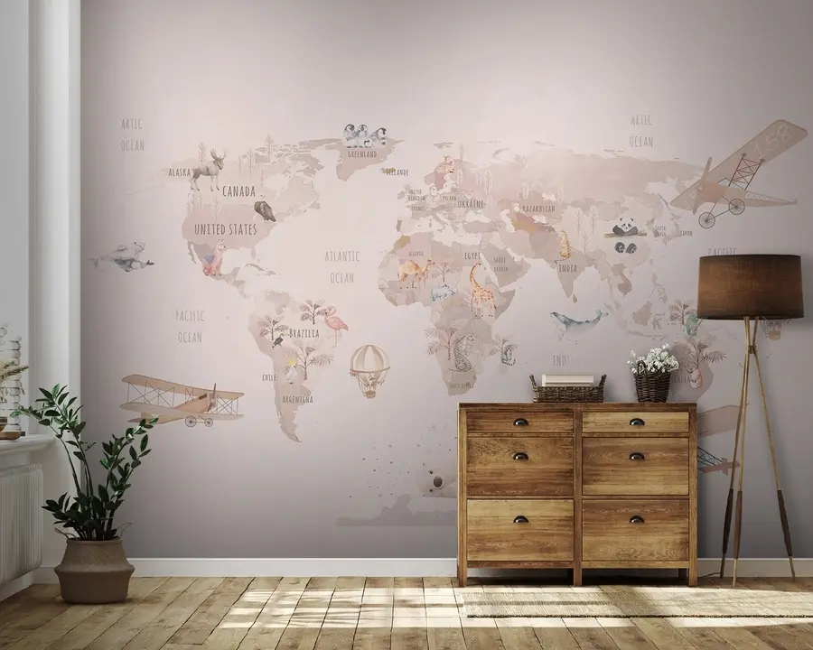 wall murals World Map for Girls u93908