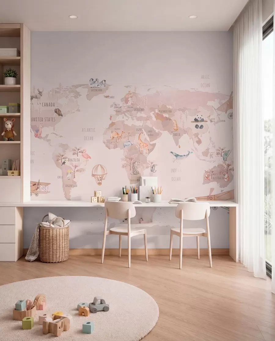 wall murals Little Aviator’s Map u93908