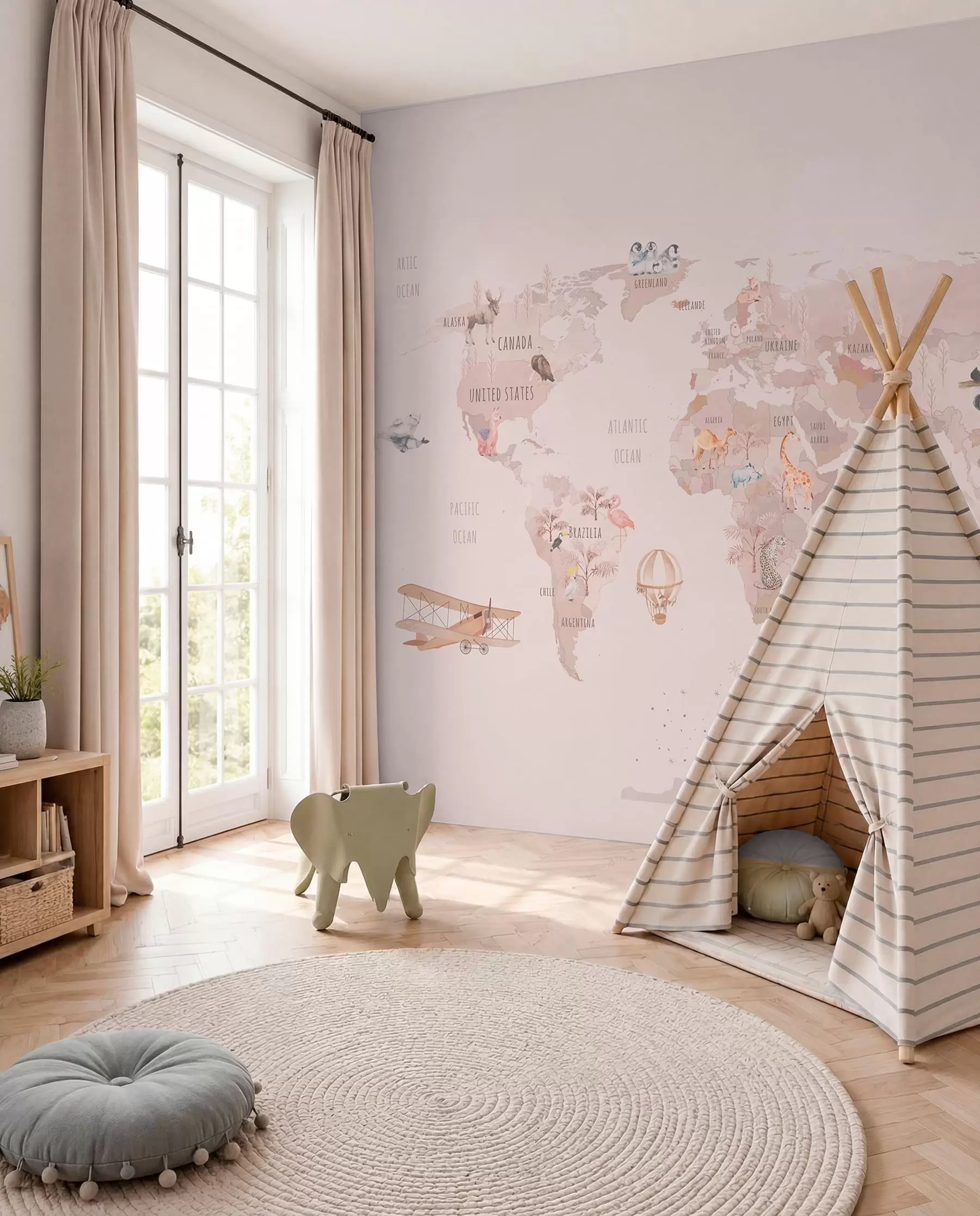 wall murals Little Aviator’s Map u93908