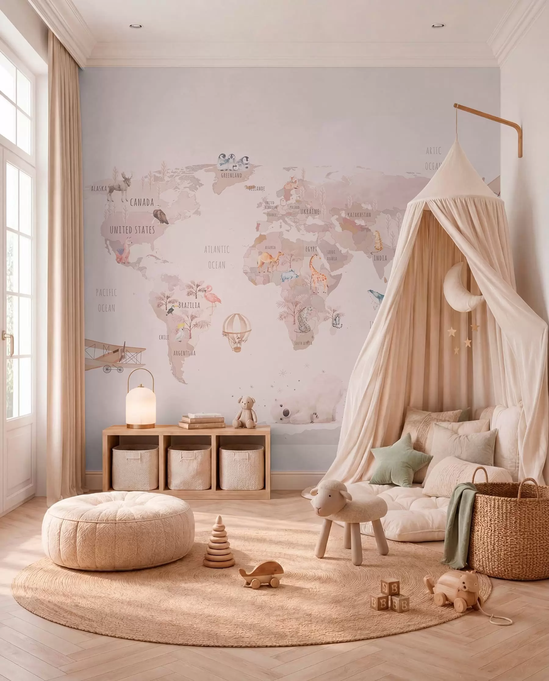 wall murals Little Aviator’s Map u93908