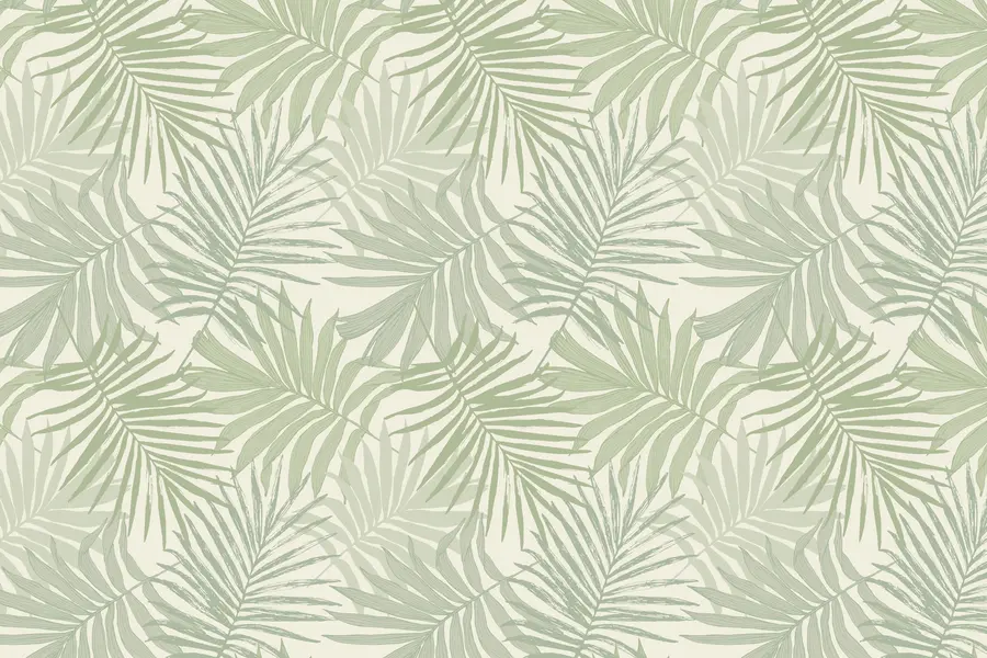 wall murals Tropical foliage in pastel olive-green tones u74826