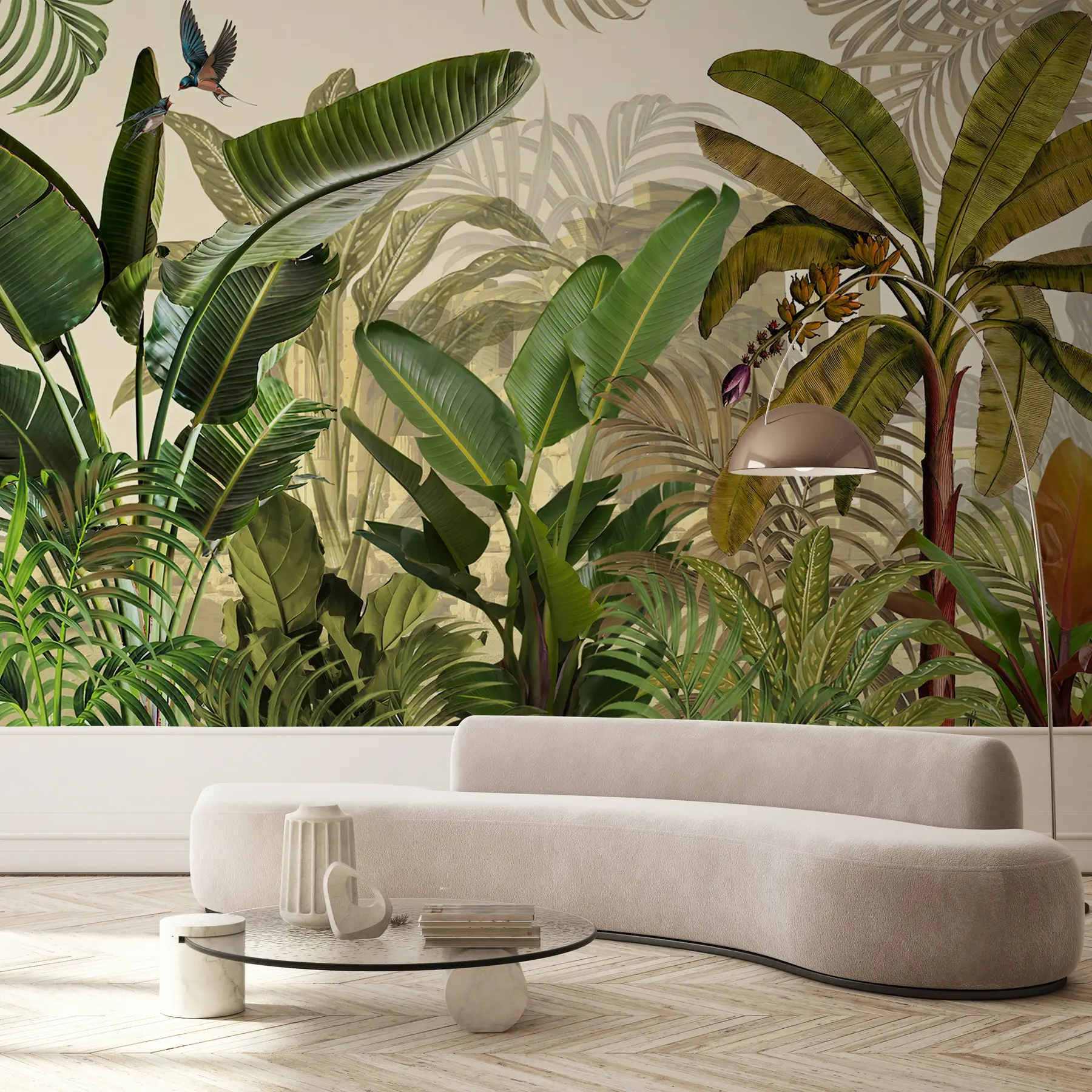 wall murals Tropical jungle and leaves u74748